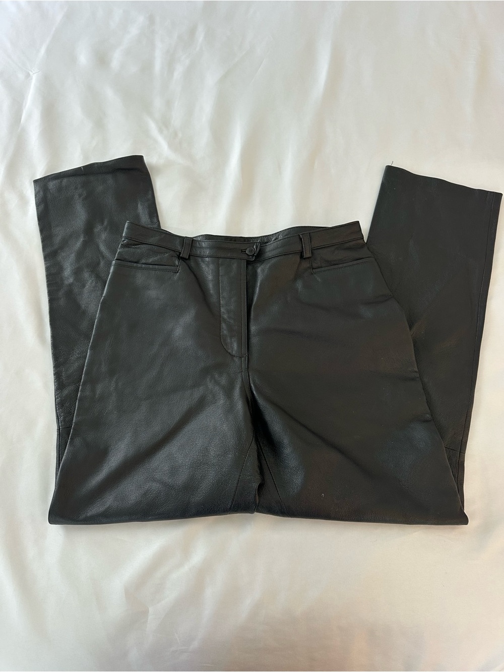 Vintage Black 100% Leather Pants
